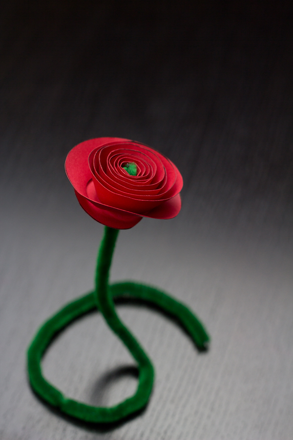 Valentine's paper rose cutout - with a free printable and step-by-step directions