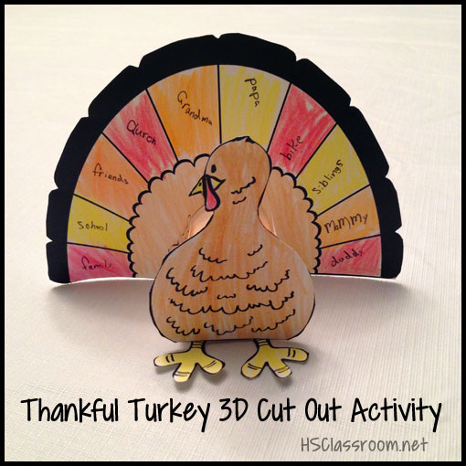 3D Thankful Turkey Project for Kids