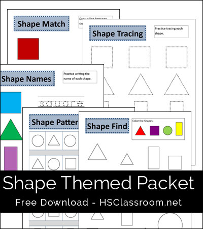 Shapes Themed Printable Packet