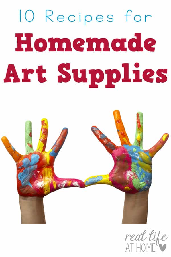 Want to make homemade art supplies at home? Here are recipes for ten homemade art supplies you can make today! | Real Life at Home
