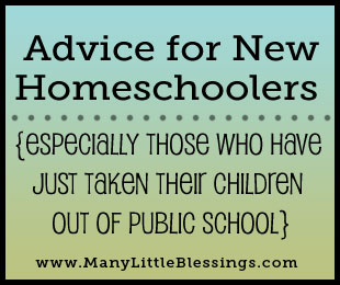 advice for new homeschoolers