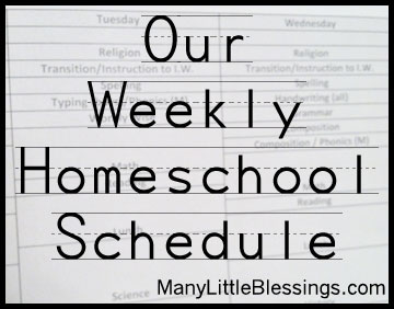 weekly homeschool schedule