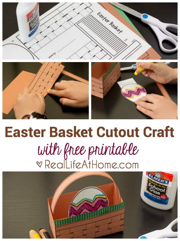Easter basket cutout craft with free printable