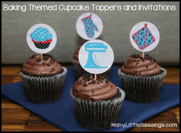 Baking Themed Cupcake Toppers and Invitations | Many Little Blessings