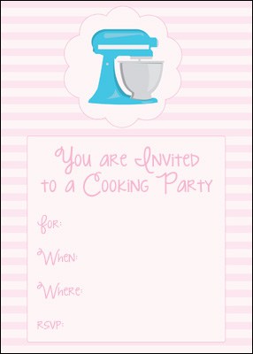 cooking party themed printable invitation and cupcake topper set | Many Little Blessings