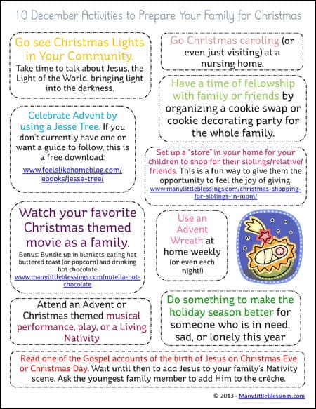10 Activities to Prepare Your Family for Christmas