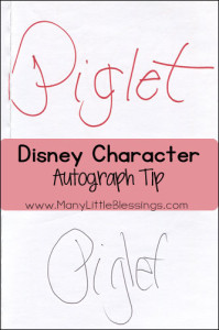 disney character autograph tip