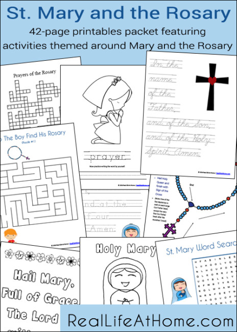 Mary and the Rosary Printables and Worksheet Packet