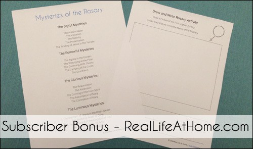 Mysteries of the Rosary Draw and Write Printables Packet Subscriber Bonus
