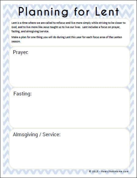 Planning for Lent: Free Lenten Printable Planning Pages