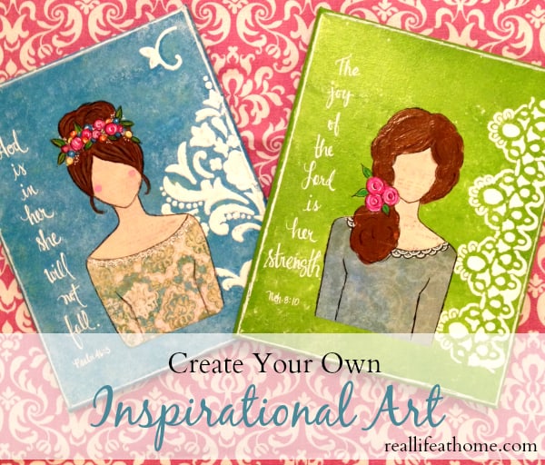 create your own beautiful inspirational art with this step-by-step tutorial (which includes a body template)| RealLifeAtHome.com
