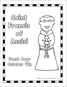 Saint Francis of Assisi Coloring Page from Real Life at Home