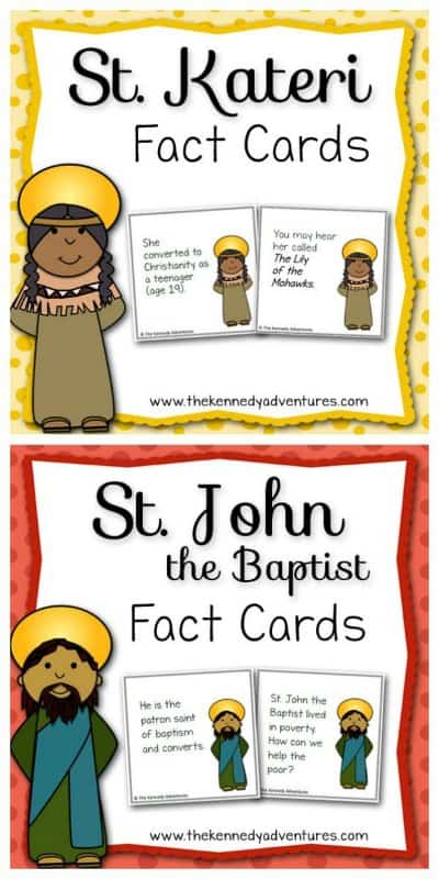 saint fun fact cards 