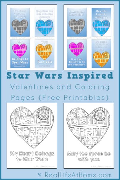 Free Star Wars Inspired Valentines and Coloring Pages Printables