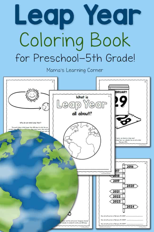 Printable Leap Year Coloring Book – for Preschool to 5th Grade