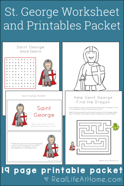 19-page Saint George Printables and Worksheet Packet
