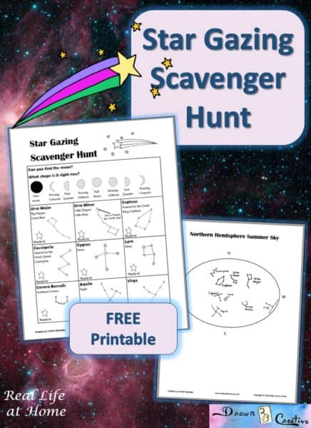 Adults and children can both appreciate the beauty and majesty of the stars with this free printable star gazing scavenger hunt!