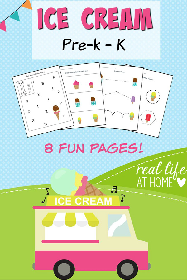 Ice Cream Preschool Printable Packet