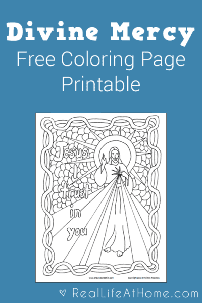 Divine Mercy Coloring Page for Kids {Free Printable, Instant Download}