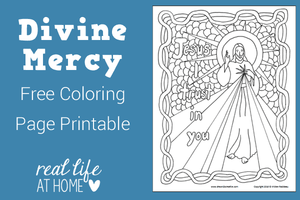Divine Mercy Coloring Page for Kids {Free Printable, Instant Download}