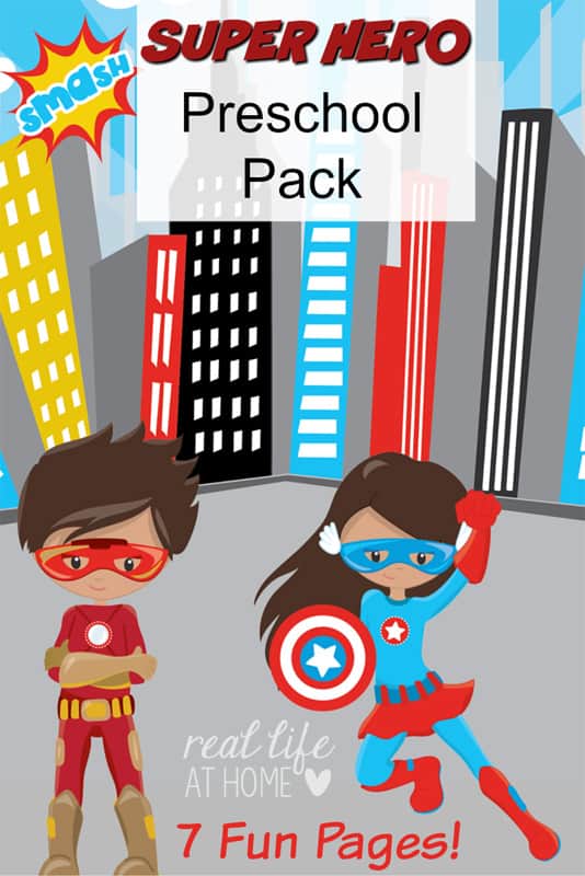 Superhero Printables and Worksheets Packet for Preschoolers