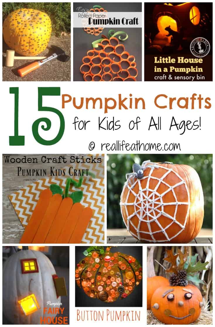 With autumn just around the corner, now's the perfect time to gather your art supplies and make some pumpkin crafts with your favorite kiddos! | reallifeathome.com