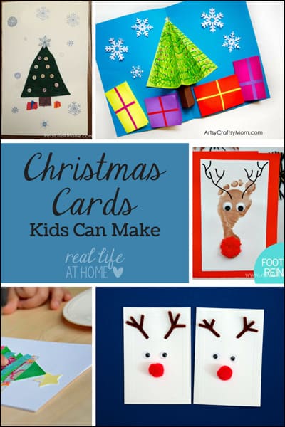 Want some fun Christmas card crafts? Visit for Christmas card crafts that kids can make. | Real Life at Home