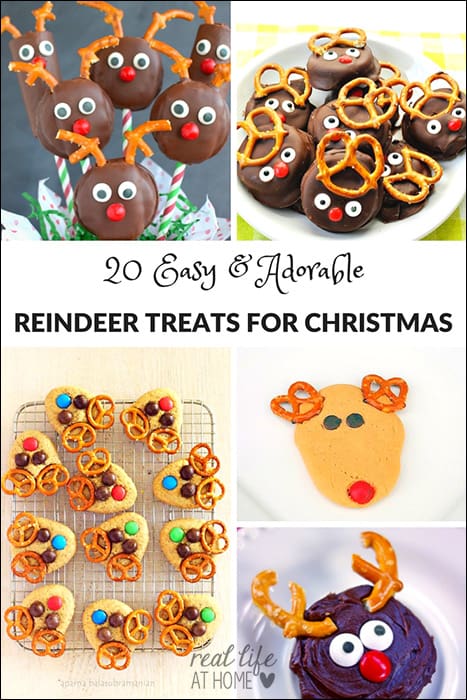 Looking for easy treats for Christmas bake sales or winter class parties? Here are 20 awesome reindeer treats for you to try!