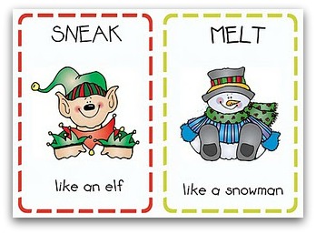 Christmas action cards 