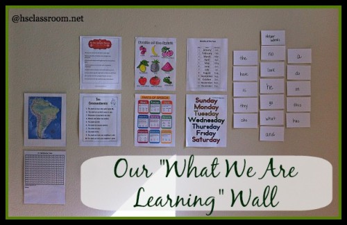 What we are learning wall