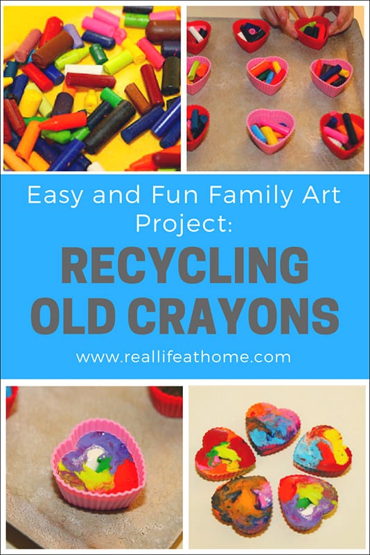 Easy and Fun Family Art Project to Upcycle Crayons: Recycling Old Crayons into New Rainbow Crayons | Real Life at Home