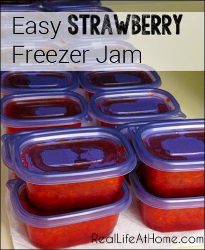 Easy Strawberry Freezer Jam | RealLifeAtHome.com