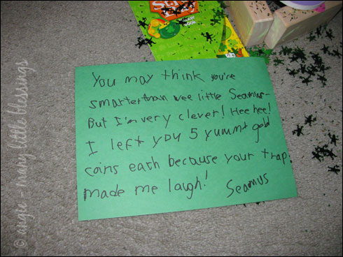 note from a leprechaun