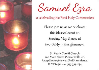 Prayer Candles Confirmation Invitation