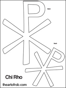 Chi Rho printable pattern page for First Communion Banners