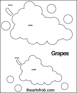Grapes printable pattern page for First Communion Banners