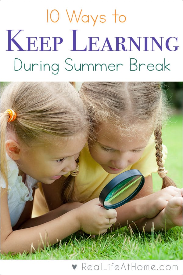 Looking for learning activities for the summer? Here are 10 ideas for fun supplemental learning ideas to keep kids actively engaged during the summer months.