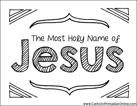 Celebrate Jesus with this free Most Holy Name of Jesus Coloring Page set (offering two versions) | Real Life at Home