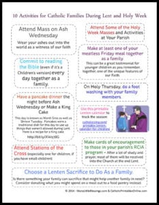 Lent and Holy Week Activities for Catholic Families - Free Printable