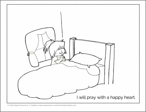 Little Girl Praying Coloring Page