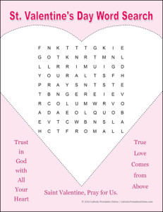 St Valentines Day Word Search