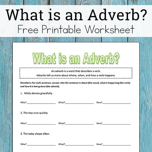 Free Adverb Worksheet for Kids: What is an Adverb? - This free worksheet is a great introduction to recognizing adverbs. | Real Life at Home