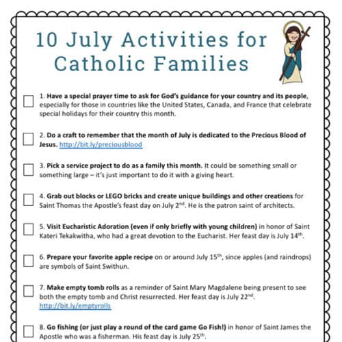 Catholic Printables Index Page
