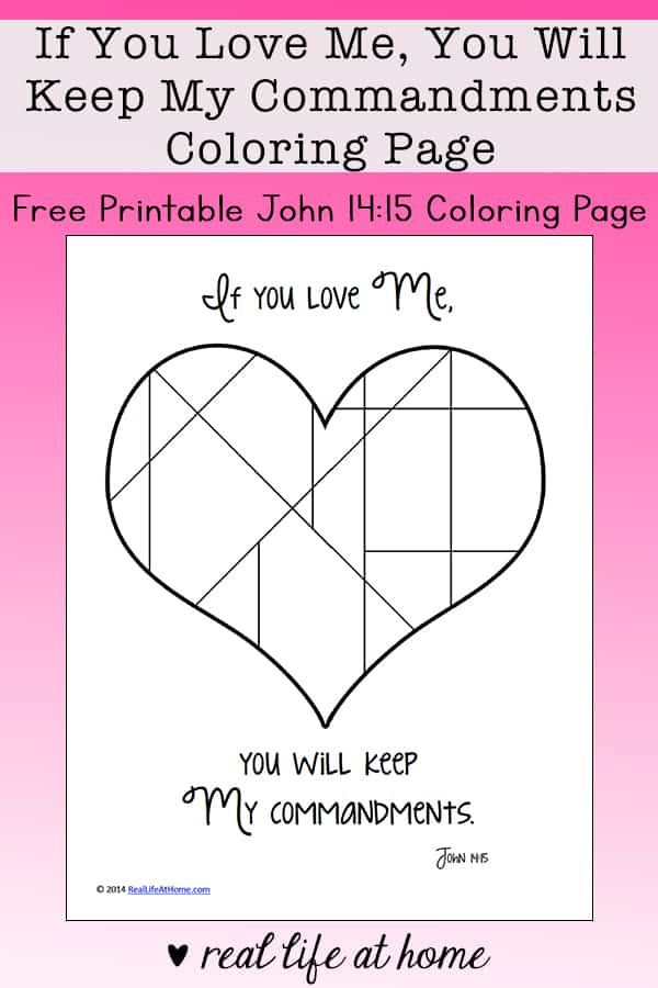 If You Love Me, Keep My Commandments Coloring Page