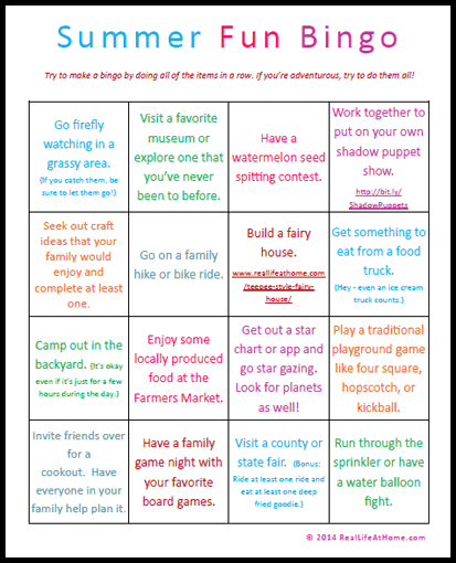 Summer Fun Activities Printable