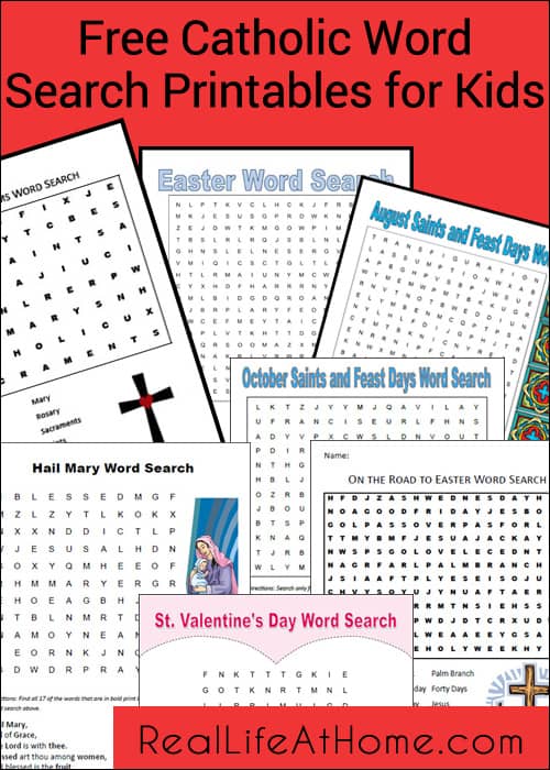 Free Catholic Word Search Printables for Kids