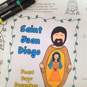 Perfect for Catholic kids, this packet is full of 35 pages of worksheets and activities about Our Lady of Guadalupe and Saint Juan Diego. Click through to learn more!