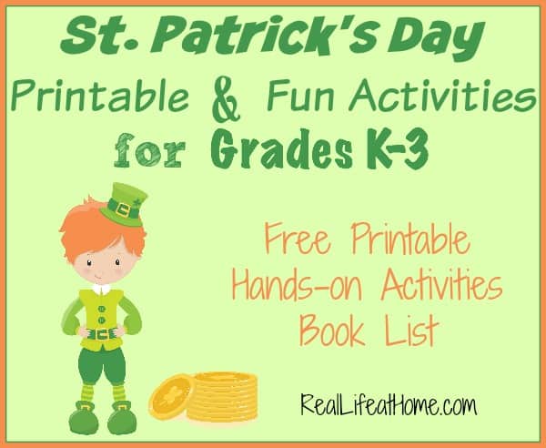 St. Patrick's Day Printable and Fun Activities for grades K - 3 {Free Printable Packet}