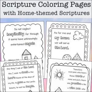 Free four page set of Scripture Coloring Pages