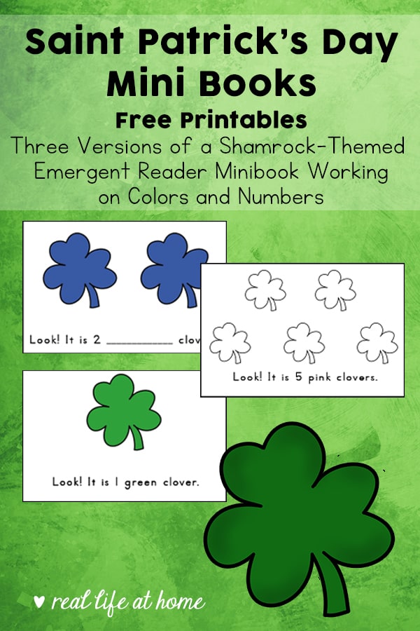 Working with beginning readers? This free printable set of St. Patrick's Day Mini Books are perfect printable emergent readers to tackle for the holiday. The three versions of these shamrock mini books work on colors and numbers with beginning readers.